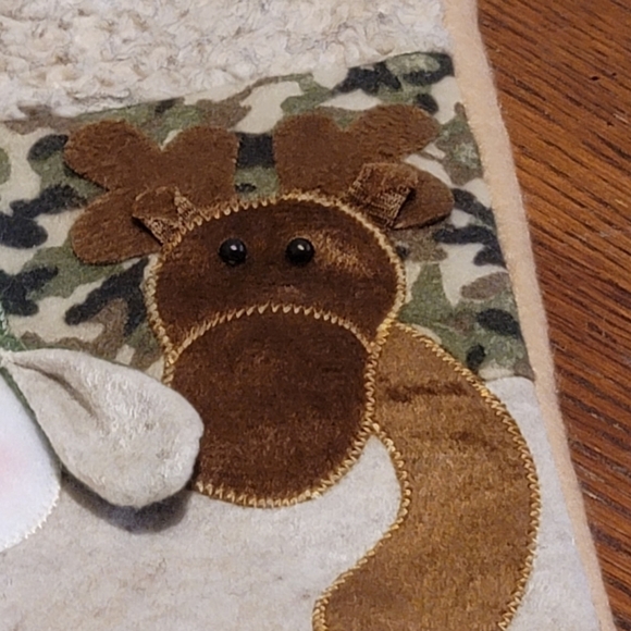 Gone Hunting Christmas Stocking Camouflage Holiday Decor with Snowman, Reindeer - Picture 7 of 7